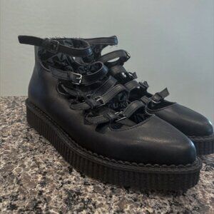 TUK Multi-Strap Pointed Mary Jane Creeper